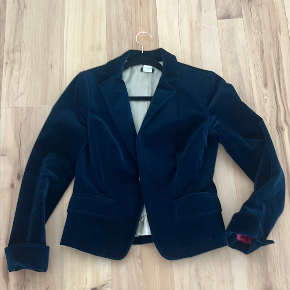 Navy Blue Women's J Crew velvet Blazer